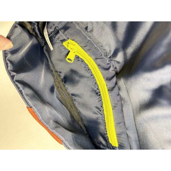 Kavu Large Canvas Wristlet Clutch Snap Closure Brown & Navy Blue 10" - Picture 4 of 6